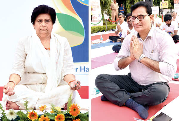(L) Sanyukta Bhatiya (R) Dinesh Sahgal (BCCL/ Farhan Ahmad Siddiqui, Aditya Yadav and Vishnu Jaiswal)