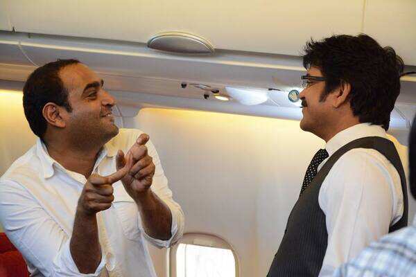on the sets of Manam