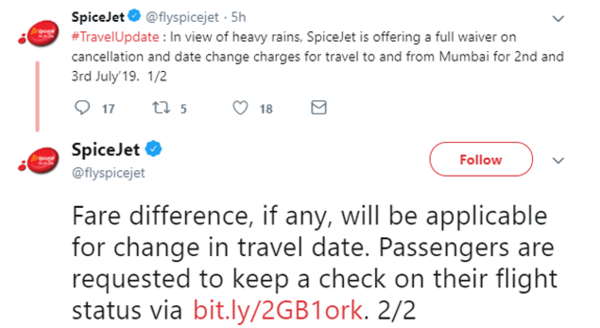 Spicejet tweet