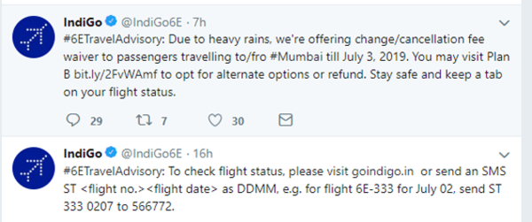 IndiGo tweet