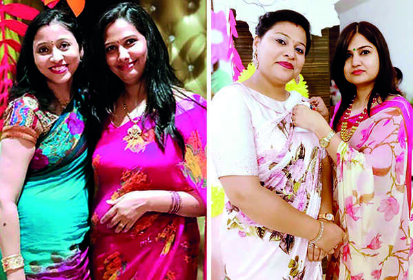 (L) Geeta and Bhavana (R) Swati and Nidhi (BCCL/ Pankaj Singh)