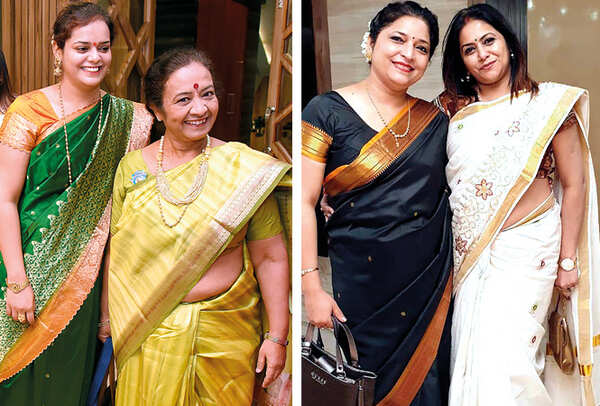 (L) Sneha Singh and Rita Bhargav (R) Sona Kapoor and Pratibha Kausal (BCCL/ Pankaj Singh)