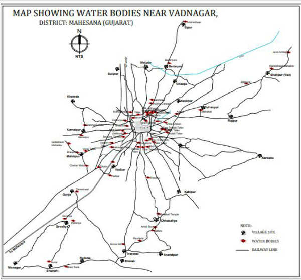 Vadnagar In Gujarat Map Secret Of Vadnagar's Longevity: 2,200-Year-Old Town Had Over 50 Water  Bodies! | Ahmedabad News - Times Of India