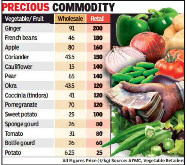Most veggies now cost over Rs 120/kg | Ahmedabad News - Times of India