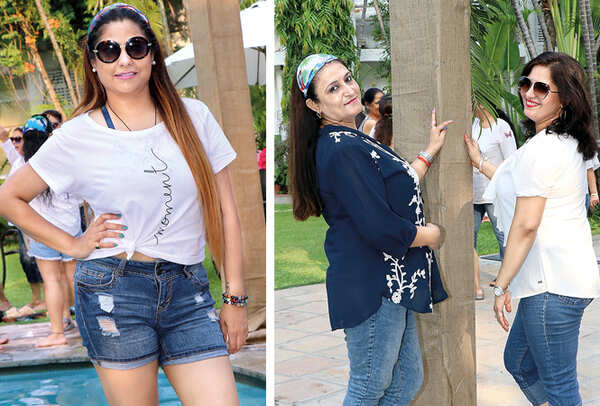 (L) Pooja Tandon (R) Shweta Melhotra and Shilpi Ahuja (BCCL/ Unmesh Pandey)