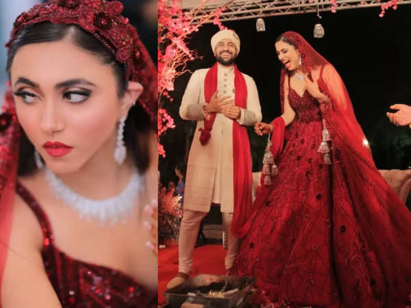 Shop 2019 Long & Short Beading Tassels Ball Gown Red Flowers Appliqued  Shinning Engagement Bride Dress