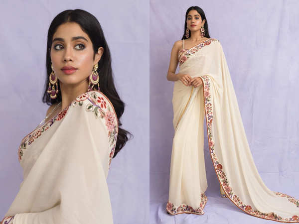 We're loving Janhvi Kapoor's white sari look! - Times of India