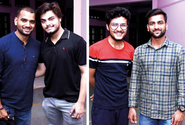 (L) Vikas Gutam and Shahrukh Hasan (R) Vindhyanshu Dubey and Harsh Mishra (BCCL/ Vishnu Jaiswal)