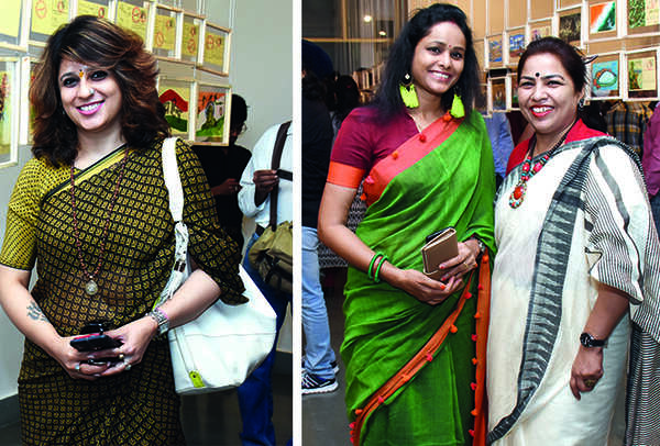 (L) Manjari Pandey (R) Sandhya Mishra and Jyoti Sidiqui (BCCL/ Vishnu Jaiswal)