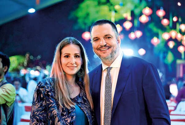 Vladimir Maric, Ambassador of Serbia, with his wife Jovana Maric