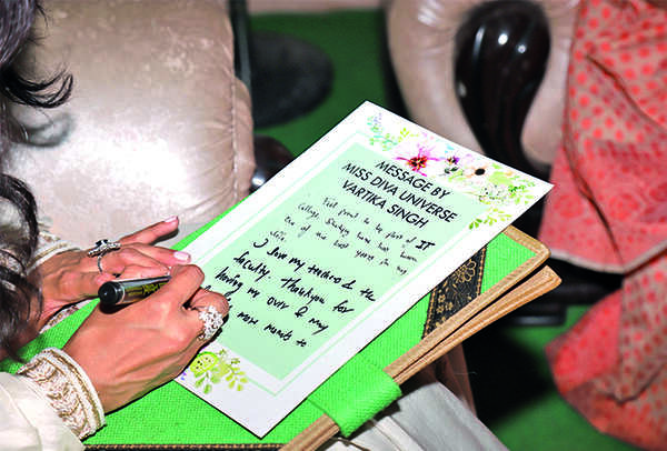 Vartika Singh wrote a heartfelt message for the students and faculty of her college thanking them for a warm welcome (BCCL/ AS Rathor)