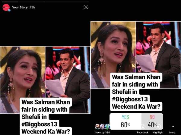 Boss 13 Insta poll results: Salman Khan supported Shefali Bagga; here's how fans reacted - Times of India