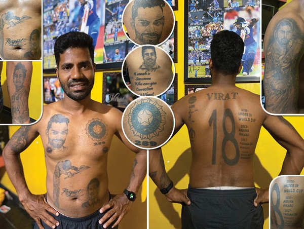 Fan inks 16 tattoos of Virat Kohli on body  Cricket  Gulf News