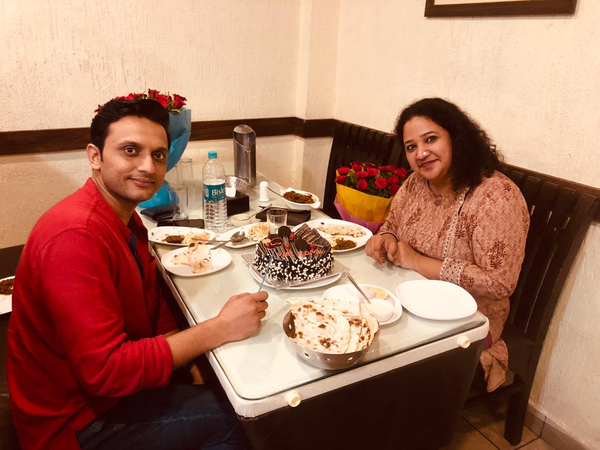 Zeeshan with his wife