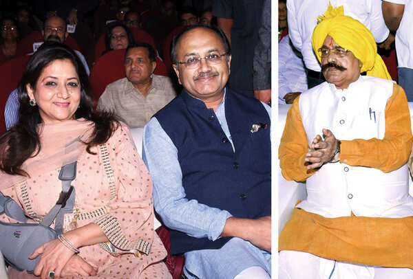 (L) Dr Nita and Siddharth Nath Singh (R) Chowdhry Uday Bhan Singh (BCCL/ Vishnu Jaiswal)