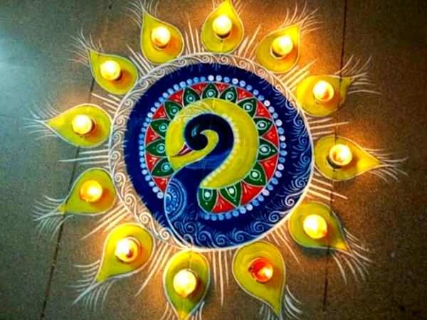 Diya Rangoli Design For Diwali By Webneel 4