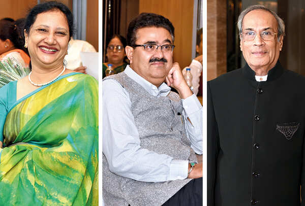 (L) Sadhna Agarwal (C) Navneet Sehgal (R) RN Bhargava (BCCL/ Farhan Ahmad Siddiqui)