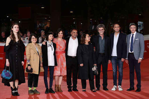 Nila Madhab with other filmmakers at Rome International Film Festival