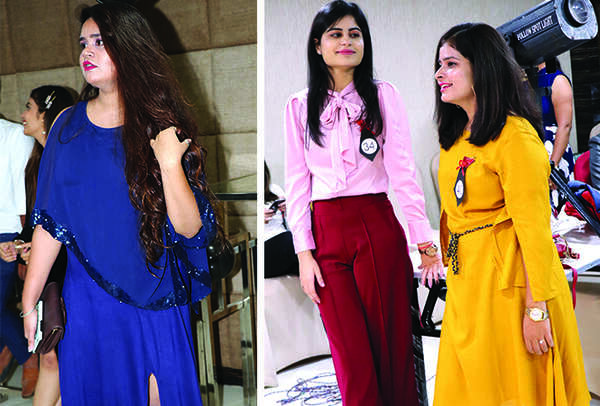 (L) Atifa Bano (R) Ayushi Kalra and Simran Motwani (BCCL/ Unmesh Pandey)