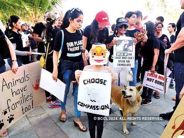 Mumbaikars turn up in animal costumes at anti-cruelty march | Mumbai News -  Times of India