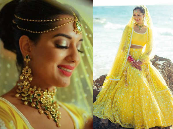 Yellow color heavy bridal lehenga for wedding function – Joshindia