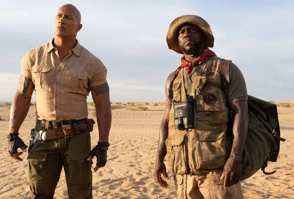 Dwayne Johnson and Kevin Hart in a still from 'Jumanji: The Next Level'