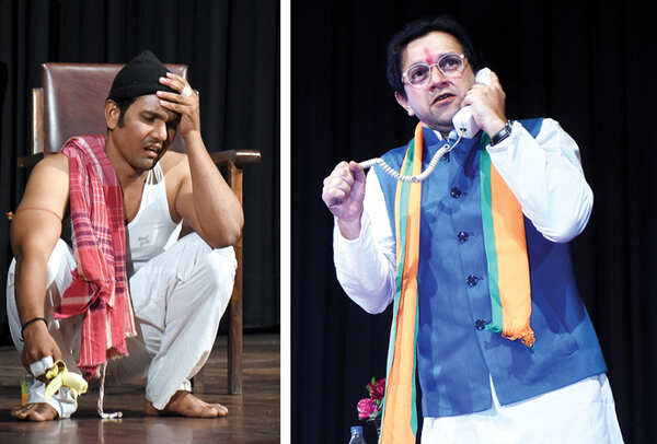 (L) A scene from the play (R) Imran Khan in a scene from the play (BCCL/ Vishnu Jaiswal)