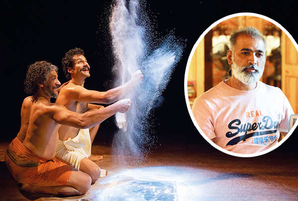 A scene from the play Bali and (inset) Bhoopesh Rai, the organiser (BCCL)