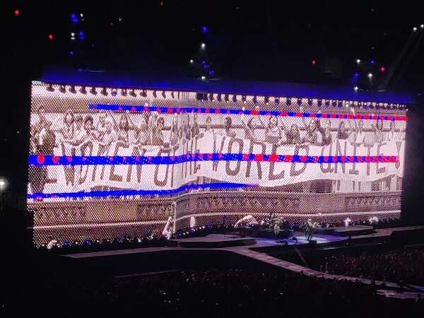 A picture from the segment where the band paid tribute to women of the world