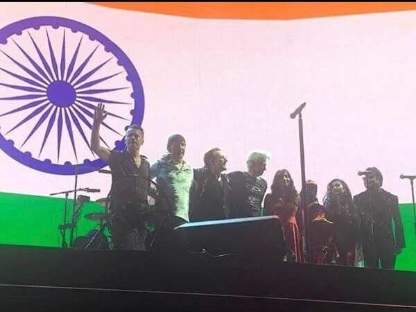 U2 with A.R Rahman and his daughters Khatija and Raheema
