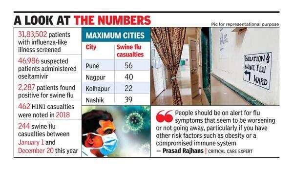 Swine flu death toll across Maharashtra climbs to 244 | Pune News ...