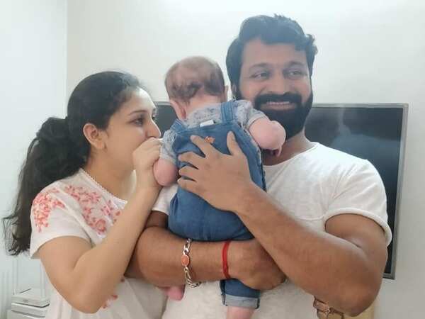 Pragathi and Rishab Shetty son
