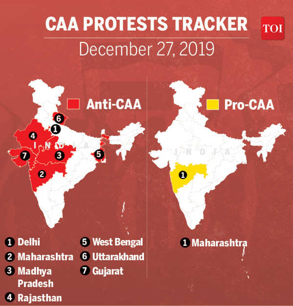 Infographic: CAA protests tracker | India News - Times of India