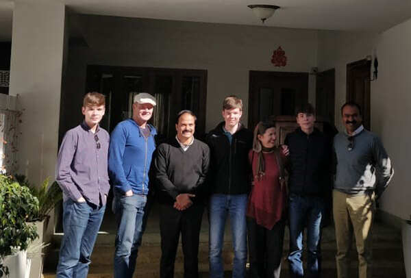 Alistair Petrie in Udaipur with his family
