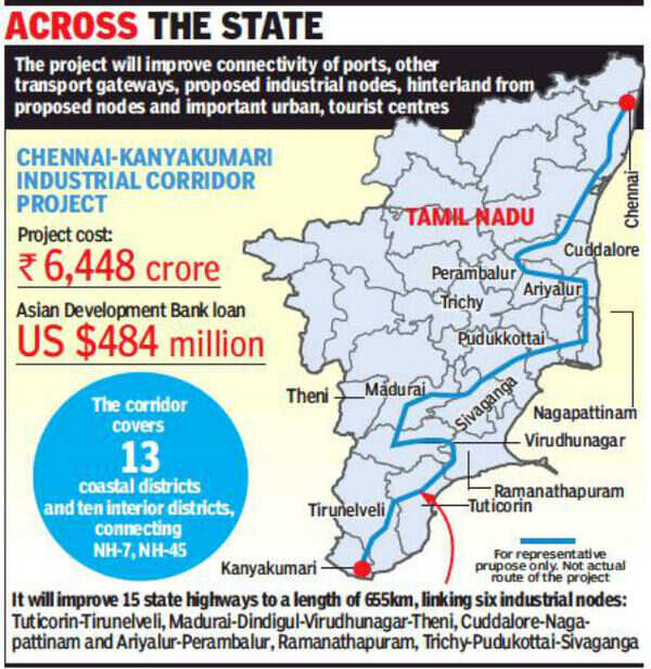 Chennai To Mayiladuthurai Route Map Chennai-Kanyakumari Corridor: Tamil Nadu Government To Float Tenders |  Chennai News - Times Of India
