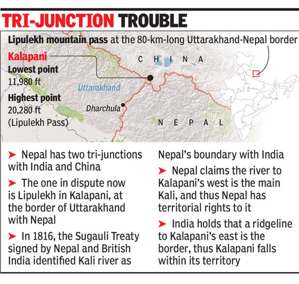 Nepal India Border Dispute Map New Map In No Way Revises Boundary With Nepal: Mea | India News - Times Of  India