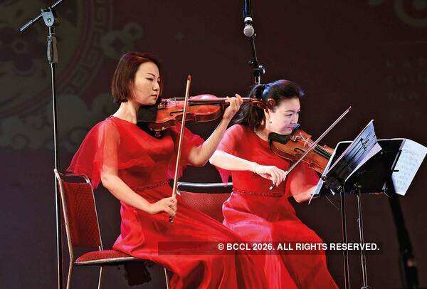 Soulful tunes: Members of the China National Symphony Orchestra perform at the event