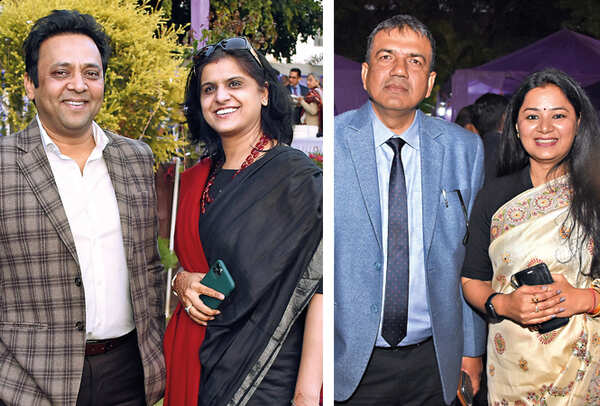 (L) Sanjay and Pooja Prasad (R) SK Bhagat and Shefali Bhagat (BCCL/ Farhan Ahmad Siddiqui)