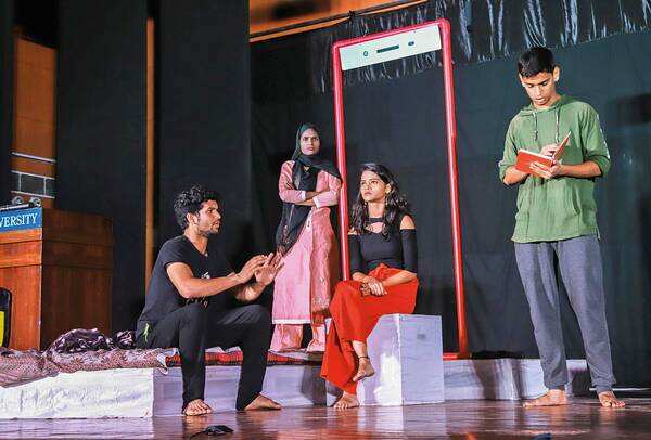 A one-act play on love in the time of social media by students of Shivaji University, Kolhapur