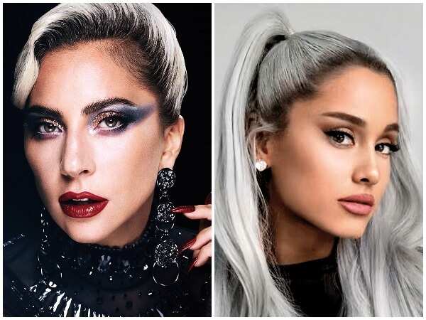 (L-R) Lady Gaga and Ariana Grande