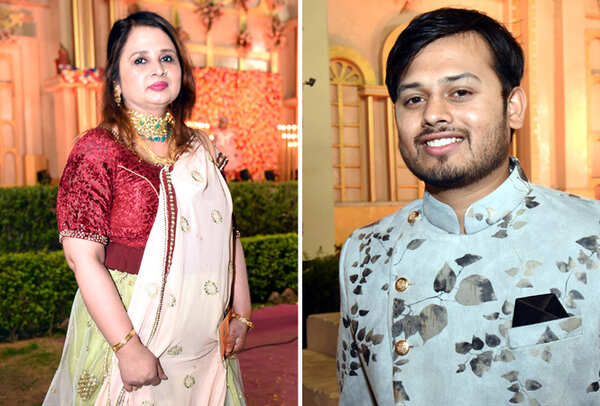 Shahnaz Khan (mother of the bride) and Zeeshan Khan (brother of the bride)