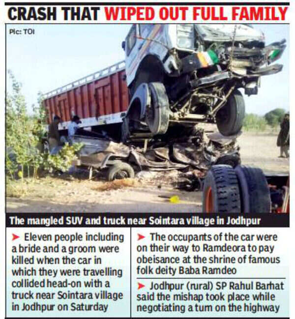 Rajasthan: Newlyweds, 3 kids among 11 killed in Jodhpur mishap | Jaipur ...