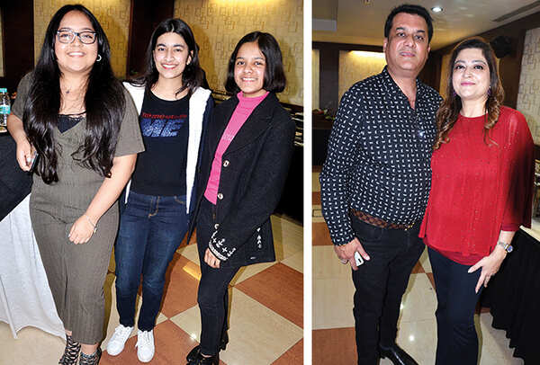 (L) Anushka, Shreya and Aishwarya Agarwal (R) Mayank and Shemona Kohli (BCCL/ IB Singh)
