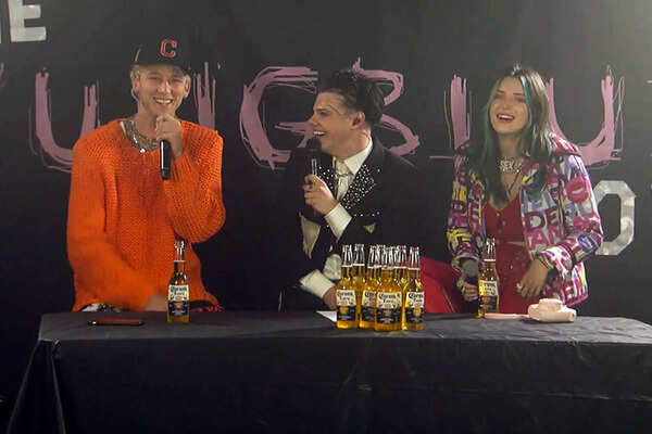 (L-R) Machine Gun Kelly, Yungblud, Bella Thorne