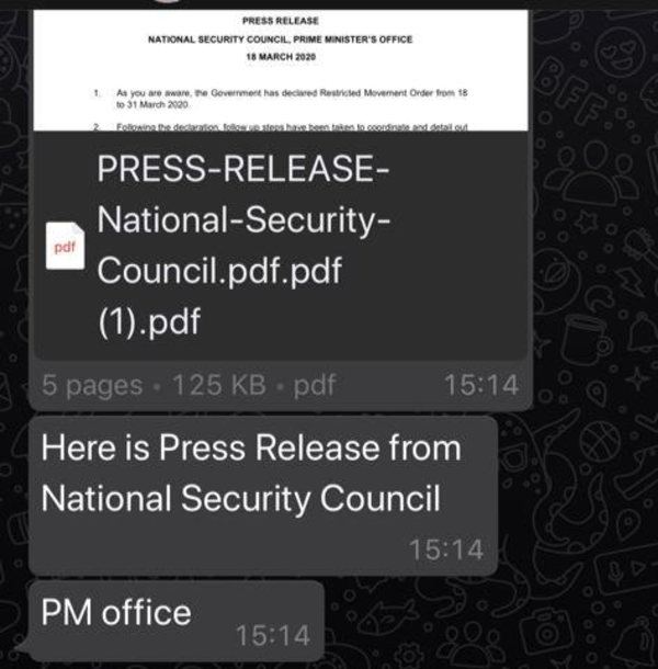 WhatsApp forward