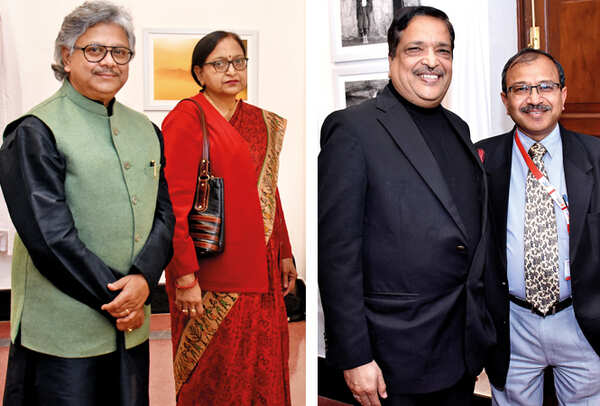 (L) Anil Risal and Reena Singh (R) Deepak Agarwal and Mukul Singhal (BCCL/ Vishnu Jaiswal)