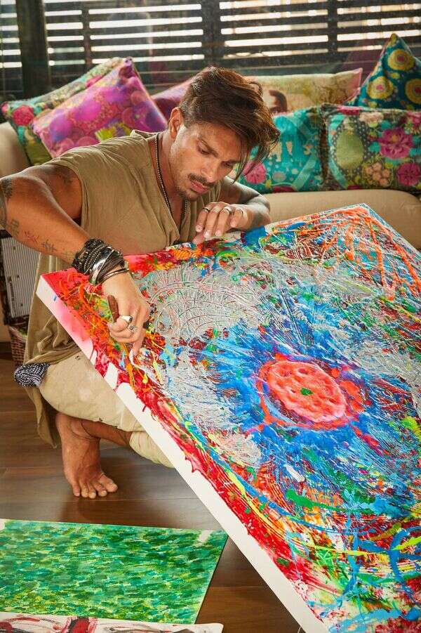Karan Singh Grover makes neon-drenched abstract representations while ...