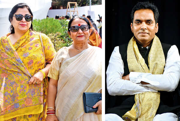 (L) Farzana Shahab and Veena Chauhan (R) Pankaj Singh (BCCL/ Vishnu Jiaswal)