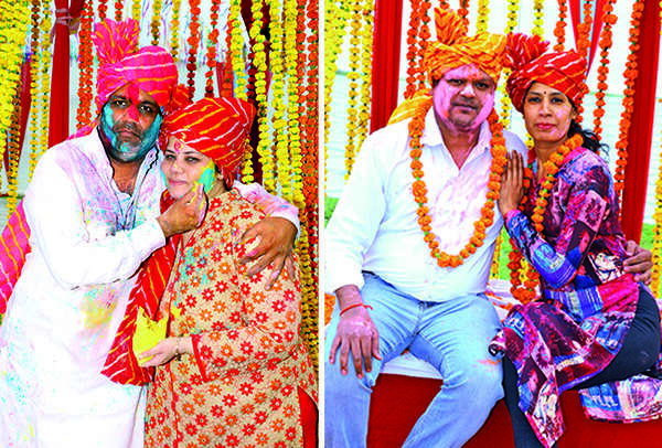 (L) Amit and Tanu Jain (R) Amit and Jaya Maheswari (BCCL/ AS Rathor)
