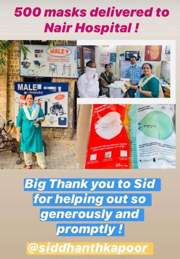 Staff of Nair Hospital thanks Siddhanth for his support